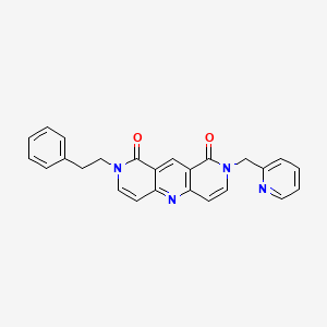 molecular formula C25H20N4O2 B6047299 2-(2-phenylethyl)-8-(2-pyridinylmethyl)pyrido[4,3-b]-1,6-naphthyridine-1,9(2H,8H)-dione 