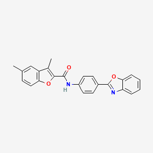 molecular formula C24H18N2O3 B6047322 N-[4-(1,3-benzoxazol-2-yl)phenyl]-3,5-dimethyl-1-benzofuran-2-carboxamide 