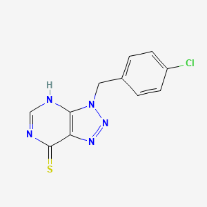 molecular formula C11H8ClN5S B604735 3-(4-chlorobenzyl)-3H-[1,2,3]triazolo[4,5-d]pyrimidine-7-thiol CAS No. 722456-34-0