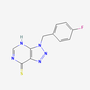 molecular formula C11H8FN5S B604736 3-(4-fluorobenzyl)-3H-[1,2,3]triazolo[4,5-d]pyrimidine-7-thiol CAS No. 722456-33-9