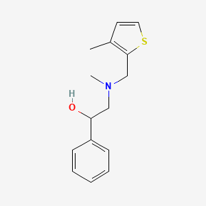 molecular formula C15H19NOS B6047379 2-{methyl[(3-methyl-2-thienyl)methyl]amino}-1-phenylethanol 