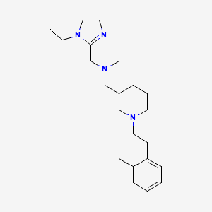 molecular formula C22H34N4 B6047383 1-(1-ethyl-1H-imidazol-2-yl)-N-methyl-N-({1-[2-(2-methylphenyl)ethyl]-3-piperidinyl}methyl)methanamine 