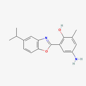molecular formula C17H18N2O2 B604739 4-Amino-2-methyl-6-[5-(propan-2-yl)-1,3-benzoxazol-2-yl]phenol CAS No. 874592-14-0