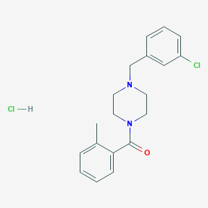molecular formula C19H22Cl2N2O B6047447 1-(3-chlorobenzyl)-4-(2-methylbenzoyl)piperazine hydrochloride 