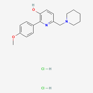 molecular formula C18H24Cl2N2O2 B6047455 2-(4-methoxyphenyl)-6-(1-piperidinylmethyl)-3-pyridinol dihydrochloride 