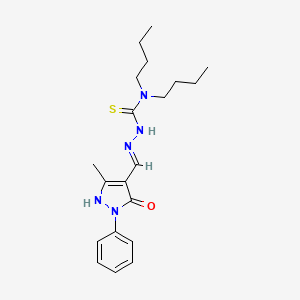 molecular formula C20H29N5OS B6047465 5-hydroxy-3-methyl-1-phenyl-1H-pyrazole-4-carbaldehyde N,N-dibutylthiosemicarbazone 