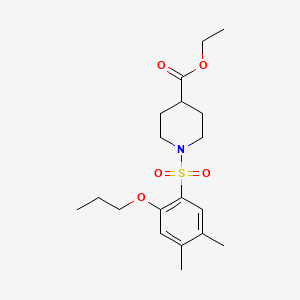 molecular formula C19H29NO5S B604748 Ethyl 1-(4,5-dimethyl-2-propoxybenzenesulfonyl)piperidine-4-carboxylate CAS No. 1163730-18-4