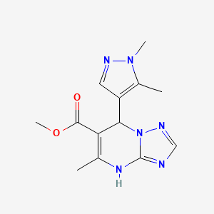 molecular formula C13H16N6O2 B6047493 methyl 7-(1,5-dimethyl-1H-pyrazol-4-yl)-5-methyl-4,7-dihydro[1,2,4]triazolo[1,5-a]pyrimidine-6-carboxylate 