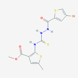 molecular formula C13H12BrN3O3S3 B6047509 methyl 2-[({2-[(4-bromo-2-thienyl)carbonyl]hydrazino}carbonothioyl)amino]-5-methyl-3-thiophenecarboxylate 