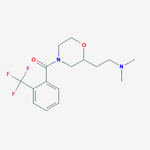 molecular formula C16H21F3N2O2 B6047519 N,N-dimethyl-2-{4-[2-(trifluoromethyl)benzoyl]-2-morpholinyl}ethanamine 