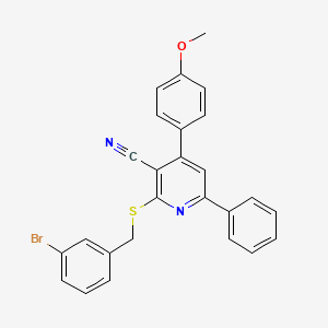 molecular formula C26H19BrN2OS B6047552 2-[(3-bromobenzyl)thio]-4-(4-methoxyphenyl)-6-phenylnicotinonitrile 