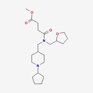 molecular formula C21H36N2O4 B6047560 methyl 4-[[(1-cyclopentyl-4-piperidinyl)methyl](tetrahydro-2-furanylmethyl)amino]-4-oxobutanoate 