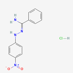 molecular formula C13H13ClN4O2 B6047575 N'-(4-nitrophenyl)benzenecarbohydrazonamide hydrochloride 