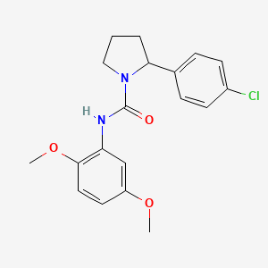 molecular formula C19H21ClN2O3 B6047579 2-(4-chlorophenyl)-N-(2,5-dimethoxyphenyl)-1-pyrrolidinecarboxamide 