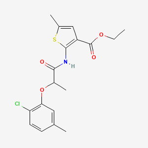 molecular formula C18H20ClNO4S B6047594 ethyl 2-{[2-(2-chloro-5-methylphenoxy)propanoyl]amino}-5-methyl-3-thiophenecarboxylate 