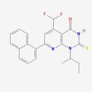 molecular formula C22H19F2N3OS B6047650 1-sec-butyl-5-(difluoromethyl)-2-mercapto-7-(1-naphthyl)pyrido[2,3-d]pyrimidin-4(1H)-one 
