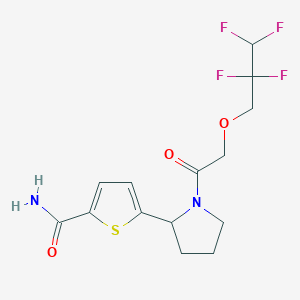 molecular formula C14H16F4N2O3S B6047660 5-{1-[(2,2,3,3-tetrafluoropropoxy)acetyl]-2-pyrrolidinyl}-2-thiophenecarboxamide 