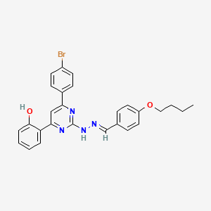 molecular formula C27H25BrN4O2 B6047667 4-butoxybenzaldehyde [4-(4-bromophenyl)-6-(2-hydroxyphenyl)-2-pyrimidinyl]hydrazone 