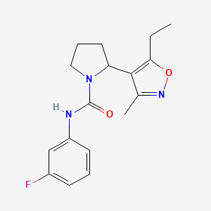 molecular formula C17H20FN3O2 B6047684 2-(5-ethyl-3-methyl-4-isoxazolyl)-N-(3-fluorophenyl)-1-pyrrolidinecarboxamide 