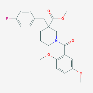 molecular formula C24H28FNO5 B6047688 ethyl 1-(2,5-dimethoxybenzoyl)-3-(4-fluorobenzyl)-3-piperidinecarboxylate 