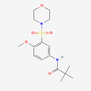 molecular formula C16H24N2O5S B6047716 N-[4-methoxy-3-(4-morpholinylsulfonyl)phenyl]-2,2-dimethylpropanamide 