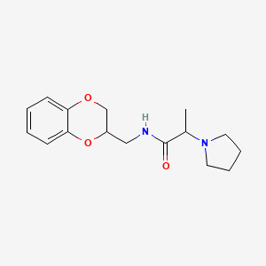 molecular formula C16H22N2O3 B6047739 N-(2,3-dihydro-1,4-benzodioxin-2-ylmethyl)-2-(1-pyrrolidinyl)propanamide 