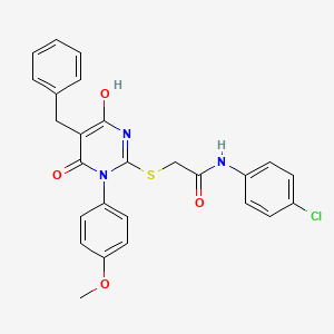 molecular formula C26H22ClN3O4S B6047749 2-{[5-benzyl-4-hydroxy-1-(4-methoxyphenyl)-6-oxo-1,6-dihydro-2-pyrimidinyl]thio}-N-(4-chlorophenyl)acetamide 