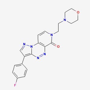 molecular formula C20H19FN6O2 B6047758 3-(4-fluorophenyl)-7-[2-(4-morpholinyl)ethyl]pyrazolo[5,1-c]pyrido[4,3-e][1,2,4]triazin-6(7H)-one 