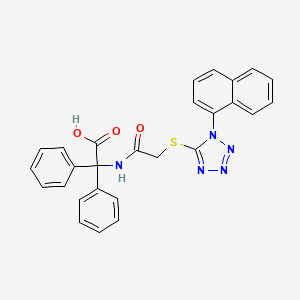 molecular formula C27H21N5O3S B6047759 [({[1-(1-naphthyl)-1H-tetrazol-5-yl]thio}acetyl)amino](diphenyl)acetic acid 