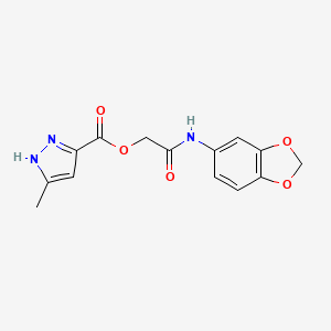 B604777 2-(1,3-benzodioxol-5-ylamino)-2-oxoethyl 5-methyl-1H-pyrazole-3-carboxylate CAS No. 1286695-42-8