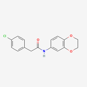 2-(4-chlorophenyl)-N-(2,3-dihydro-1,4-benzodioxin-6-yl)acetamide