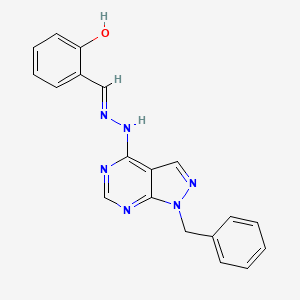molecular formula C19H16N6O B6047782 2-hydroxybenzaldehyde (1-benzyl-1H-pyrazolo[3,4-d]pyrimidin-4-yl)hydrazone 