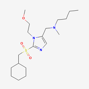 molecular formula C19H35N3O3S B6047809 N-{[2-[(cyclohexylmethyl)sulfonyl]-1-(2-methoxyethyl)-1H-imidazol-5-yl]methyl}-N-methyl-1-butanamine 