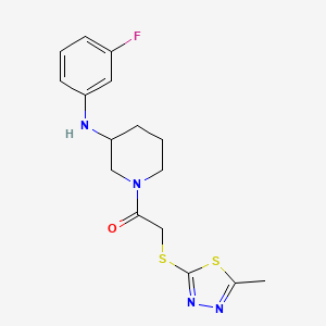 molecular formula C16H19FN4OS2 B6047824 N-(3-fluorophenyl)-1-{[(5-methyl-1,3,4-thiadiazol-2-yl)thio]acetyl}-3-piperidinamine 