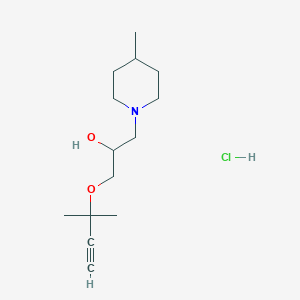 molecular formula C14H26ClNO2 B6047827 1-[(1,1-dimethyl-2-propyn-1-yl)oxy]-3-(4-methyl-1-piperidinyl)-2-propanol hydrochloride 