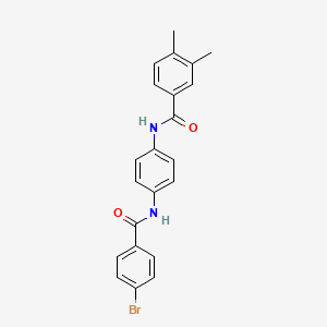 molecular formula C22H19BrN2O2 B6047853 N-{4-[(4-bromobenzoyl)amino]phenyl}-3,4-dimethylbenzamide 