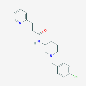 molecular formula C20H24ClN3O B6047869 N-[1-(4-chlorobenzyl)-3-piperidinyl]-3-(2-pyridinyl)propanamide 
