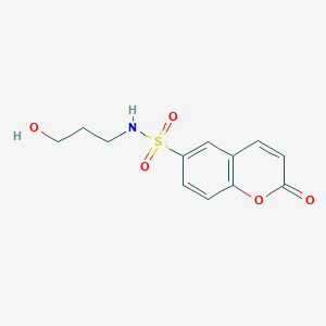 molecular formula C12H13NO5S B6047914 N-(3-hydroxypropyl)-2-oxo-2H-chromene-6-sulfonamide 
