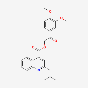molecular formula C24H25NO5 B604792 2-(3,4-Dimethoxyphenyl)-2-oxoethyl 2-(2-methylpropyl)quinoline-4-carboxylate CAS No. 946201-38-3