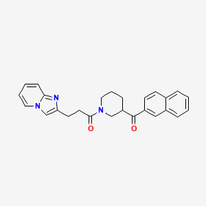 molecular formula C26H25N3O2 B6047961 [1-(3-imidazo[1,2-a]pyridin-2-ylpropanoyl)-3-piperidinyl](2-naphthyl)methanone 