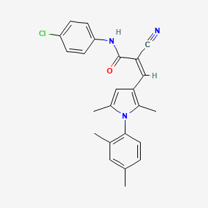 molecular formula C24H22ClN3O B6047968 N-(4-chlorophenyl)-2-cyano-3-[1-(2,4-dimethylphenyl)-2,5-dimethyl-1H-pyrrol-3-yl]acrylamide 