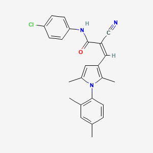 molecular formula C24H22ClN3O B6047968 (2Z)-N-(4-chlorophenyl)-2-cyano-3-[1-(2,4-dimethylphenyl)-2,5-dimethyl-1H-pyrrol-3-yl]prop-2-enamide 