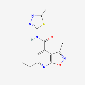 molecular formula C14H15N5O2S B6047970 6-isopropyl-3-methyl-N-(5-methyl-1,3,4-thiadiazol-2-yl)isoxazolo[5,4-b]pyridine-4-carboxamide 