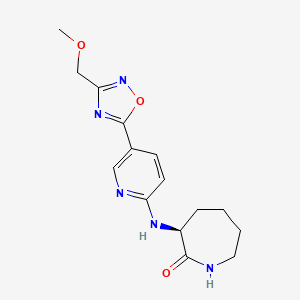 molecular formula C15H19N5O3 B6047983 (3S)-3-({5-[3-(methoxymethyl)-1,2,4-oxadiazol-5-yl]-2-pyridinyl}amino)-2-azepanone 