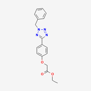 molecular formula C18H18N4O3 B6047992 ETHYL 2-[4-(2-BENZYL-2H-1,2,3,4-TETRAZOL-5-YL)PHENOXY]ACETATE 