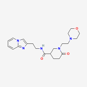 molecular formula C21H29N5O3 B6047999 N-(2-imidazo[1,2-a]pyridin-2-ylethyl)-1-[2-(4-morpholinyl)ethyl]-6-oxo-3-piperidinecarboxamide 
