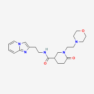 molecular formula C21H29N5O3 B6047999 N-(2-imidazo[1,2-a]pyridin-2-ylethyl)-1-(2-morpholin-4-ylethyl)-6-oxopiperidine-3-carboxamide 