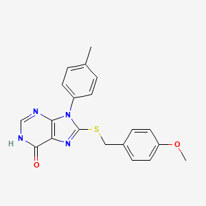 molecular formula C20H18N4O2S B6048018 8-[(4-methoxybenzyl)thio]-9-(4-methylphenyl)-1,9-dihydro-6H-purin-6-one 