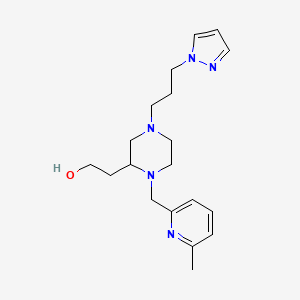molecular formula C19H29N5O B6048048 2-{1-[(6-methyl-2-pyridinyl)methyl]-4-[3-(1H-pyrazol-1-yl)propyl]-2-piperazinyl}ethanol 