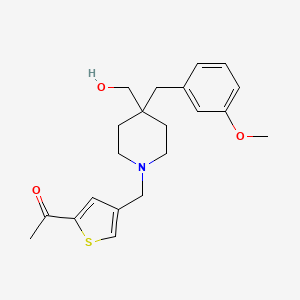 molecular formula C21H27NO3S B6048058 1-(4-{[4-(hydroxymethyl)-4-(3-methoxybenzyl)-1-piperidinyl]methyl}-2-thienyl)ethanone 